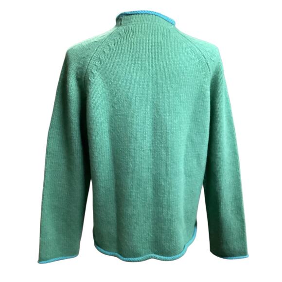 Irelandseye Rollneck 100% pure new wool sweater in green XL IRELAND - Picture 3 of 8